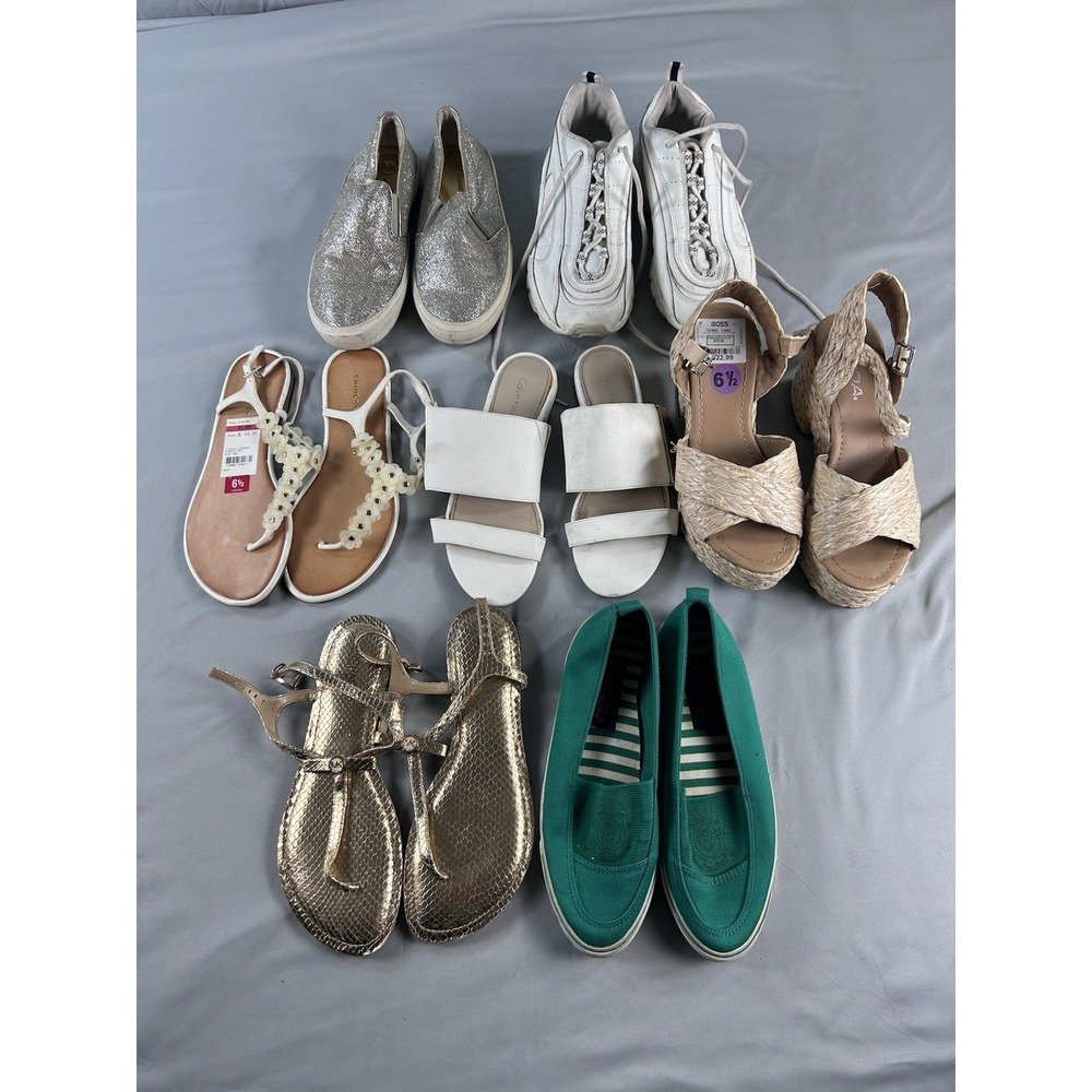 Womens Shoes Lot Size 6.5 Michael Kors‎ Calvin Klein Sandals Sneakers 7 Pair